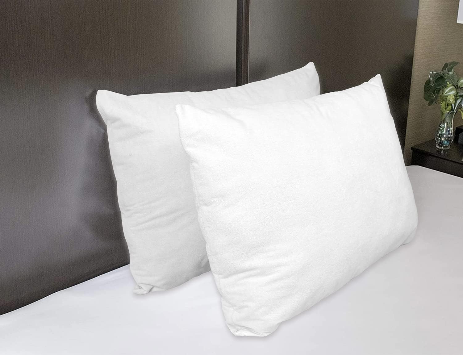 Queen Pillow Protectors (Set of 2) – Pillow Cover Waterproof Hypoallergenic Dust Proof Zippered Encasement- Cotton Terry