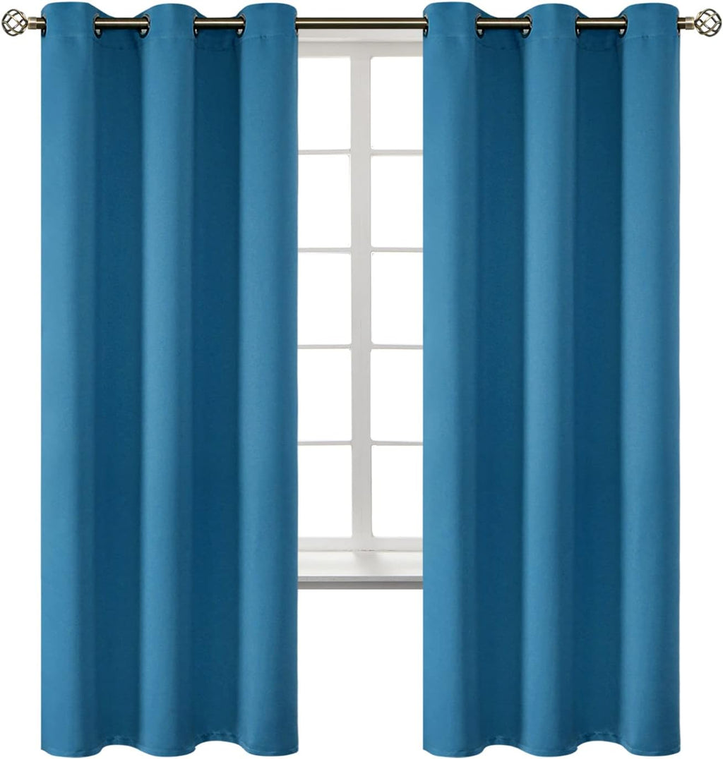 BGment Blackout Curtains - Grommet Thermal Insulated Room Darkening Bedroom and Living Room Curtains, Set of 2 Panels (42 x 72 Inch, Steel…