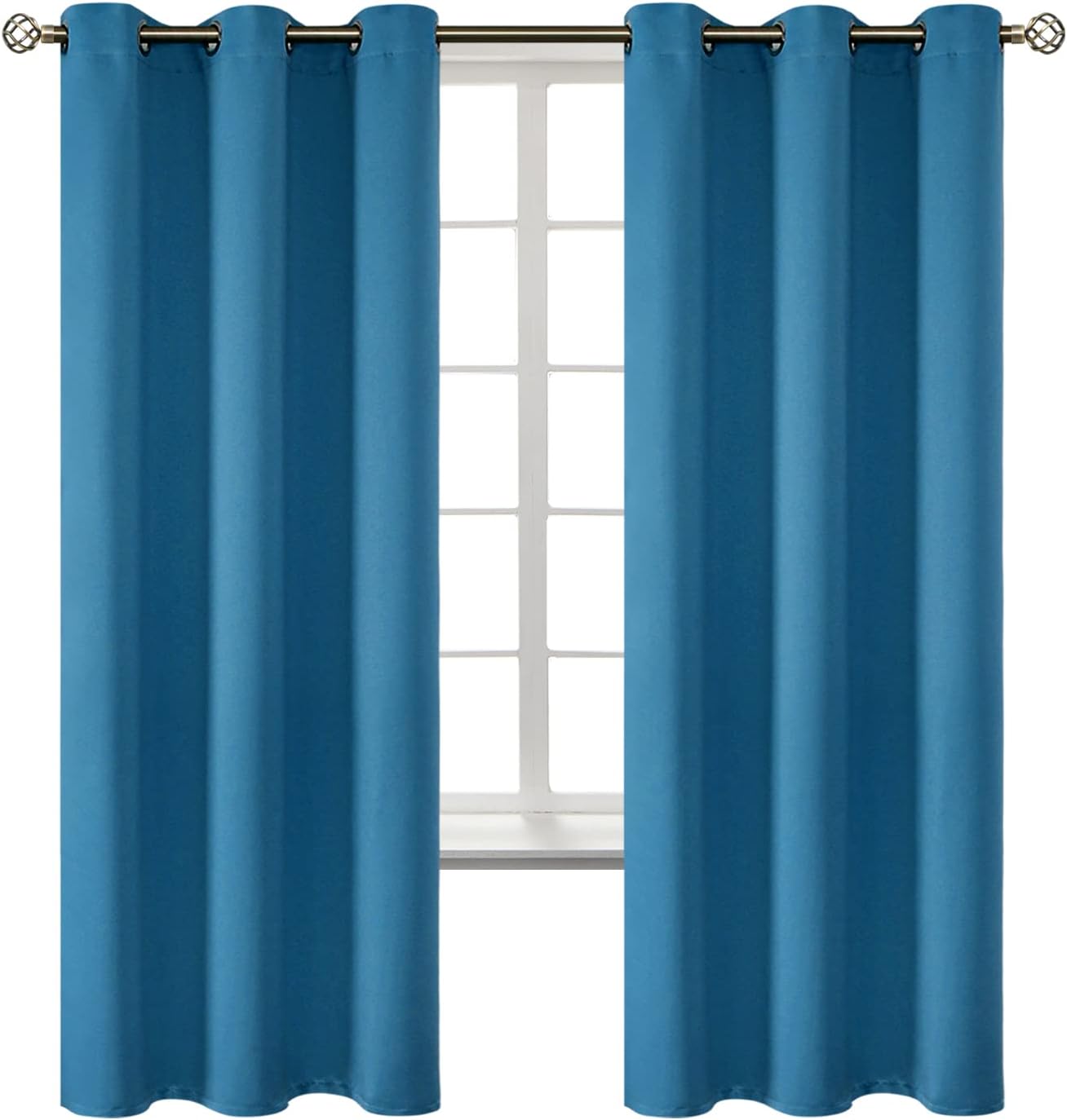 BGment Blackout Curtains - Grommet Thermal Insulated Room Darkening Bedroom and Living Room Curtains, Set of 2 Panels (42 x 72 Inch, Steel…