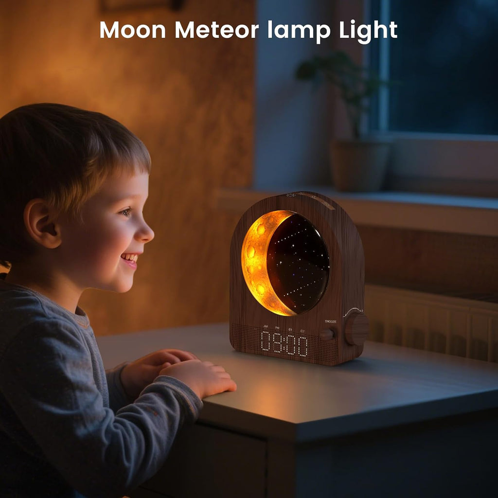 Epochleno Sunrise Alarm Clock, White Noise Machine & Meteor Moonlight - 10 Soothing Sounds, Dual Alarms, 30/60/90min Timer, Easy Snooze - B…