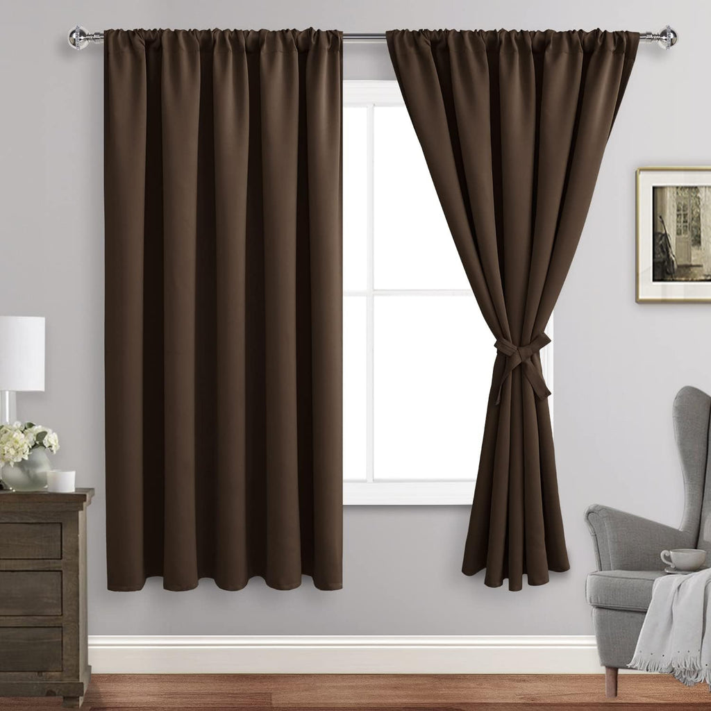 Jiuzhen Blackout Curtains for Bedroom - 70 x 63 Inch Extra Wide Privacy Assured Thermal Insulated Room Darkening Sliding Door Curtains for…