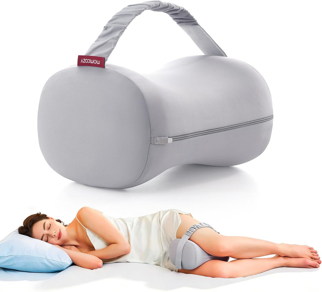 Momcozy Knee Pillow for Side Sleepers, Soft Memory Foam & Pinch-Free Design, Relieve Knee, Leg and Sciatica Pain, Adjustable Elastic Strap…