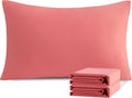 Ntbay Standard Pillowcase Set - 2 Pack Brushed Microfiber 20x26 Pillowcases - Soft, Wrinkle-Free, Fade-Resistant, Stain-Resistant, Coral Pi…
