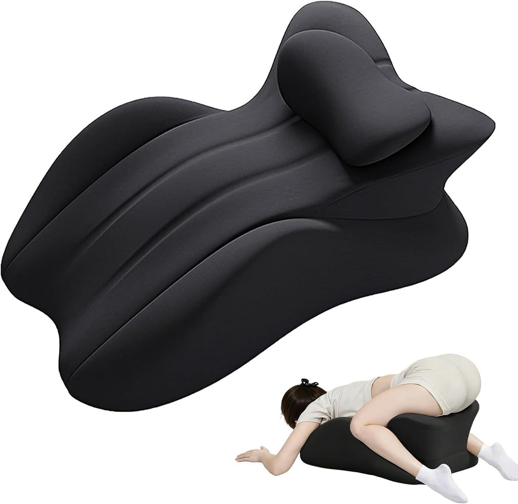 Memory Foam Wedge Pillow, 27° Angled Ergonomic Contoured Intimacy Couples Positioning Pillow for Reading, Back & Neck Support…