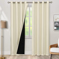 BGment Cream 100% Blackout Curtains for Living Room 84 Inch Length 2 Panels, Thermal Insulated Full Light Blocking Grommet Soundproof Windo…