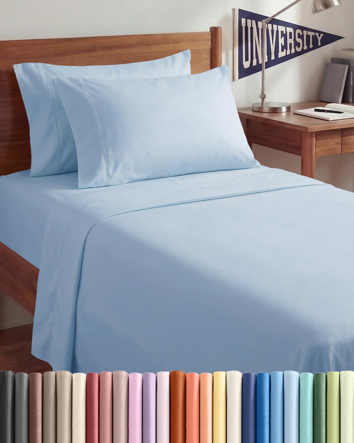 Twin XL 4 Piece Sheet Set - Comfy Breathable & Cooling - Hotel Luxury Bedding for Women, Men, Kids, Teens & Children - 1 Flat & 1 Fitted…