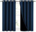 Nicetown 100% Blackout Curtains with Black Liners, Thermal Insulated Full Blackout 2-Layer Lined Curtains, Energy Efficiency Window Draperi…