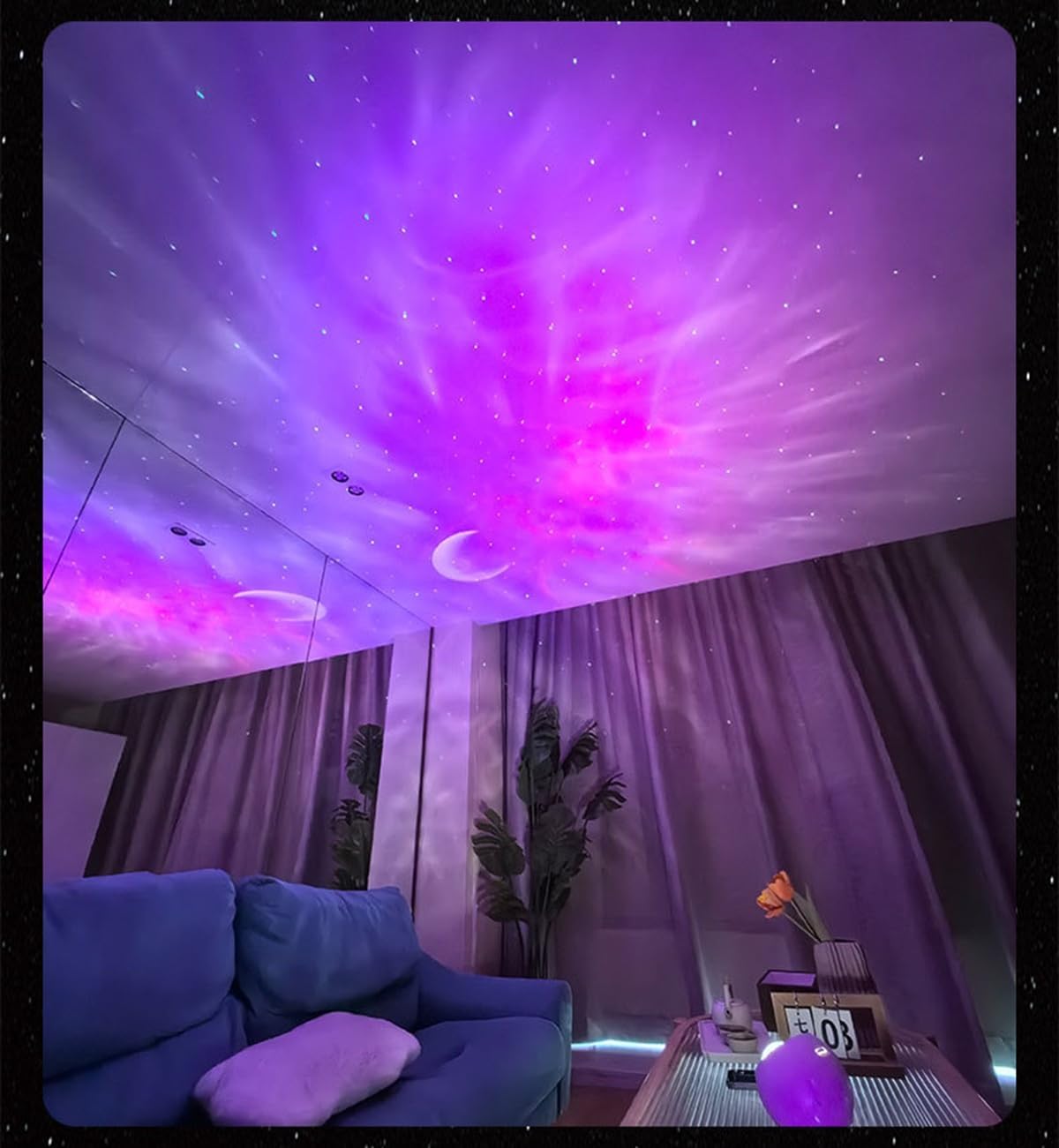 Star Projector, Northern Lights Projector, with Bluetooth Speaker, White Noise, Remote Control, Night Light, for Game Room, Adults, Family…