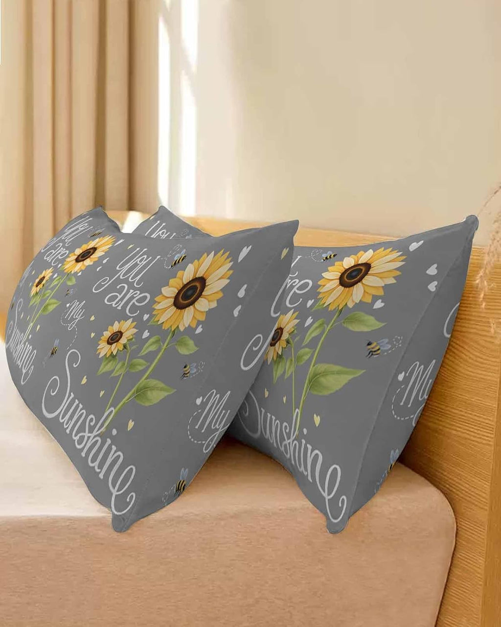 Rgaienmelw You Are My Sunshine Body Throw Pillow Covers 20x54 Inches, Rectangle Decorative Pillowcase with Zipper, Yellow Sunflowers C…