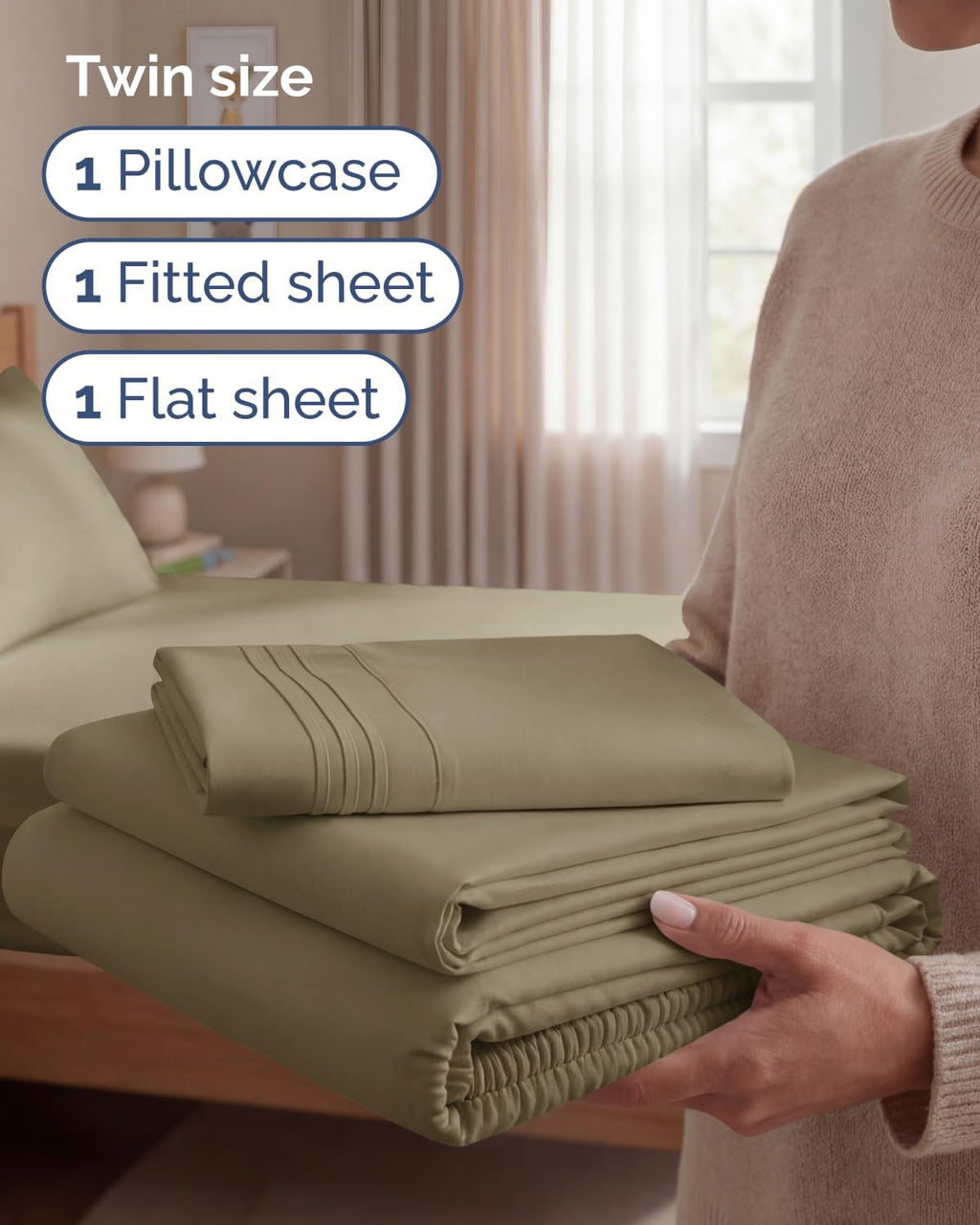 Twin Size 3 Piece Sheet Set - Comfy Breathable & Cooling Sheets - Hotel Luxury Bed Sheets for Women & Men - Deep Pockets, Easy-Fit, Extra…