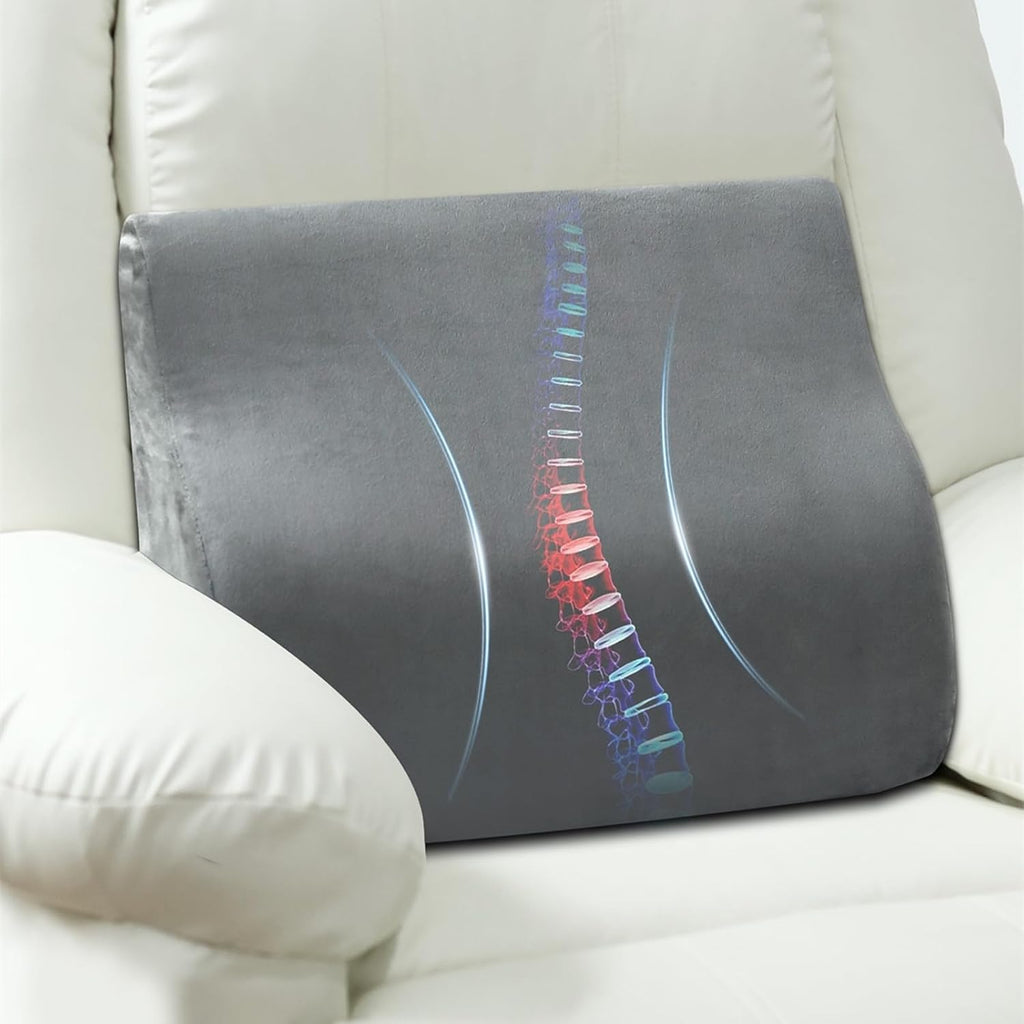 Ahuawa Lumbar Support Pillow for Recliner Chair and Couch, Memory Foam Back Cushion Ergonomic Back Support Pillow for Lower Back, with Sof…