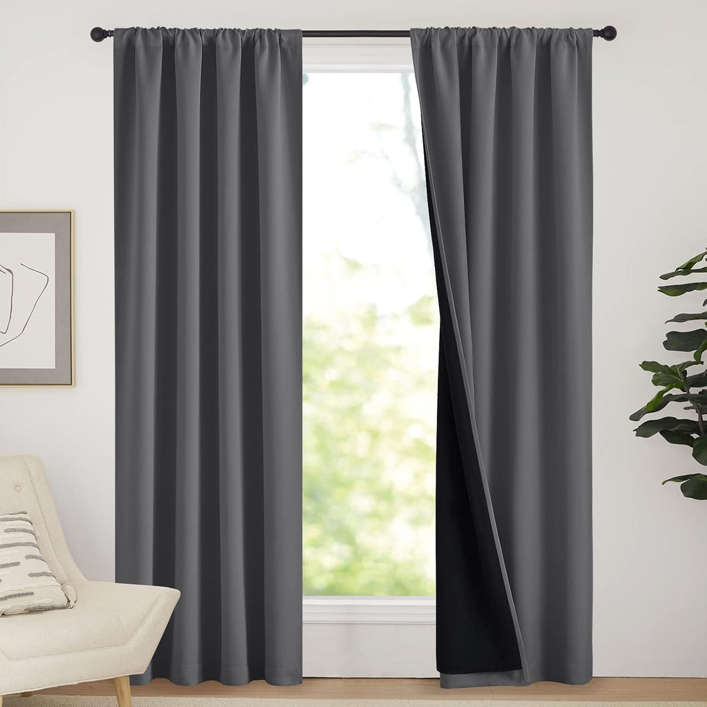 Nicetown Blackout Curtains for Bedroom, Pair of Energy Smart & Noise Blocking Out Full Shade Curtain Panels, Thermal Insulated Guest Room R…