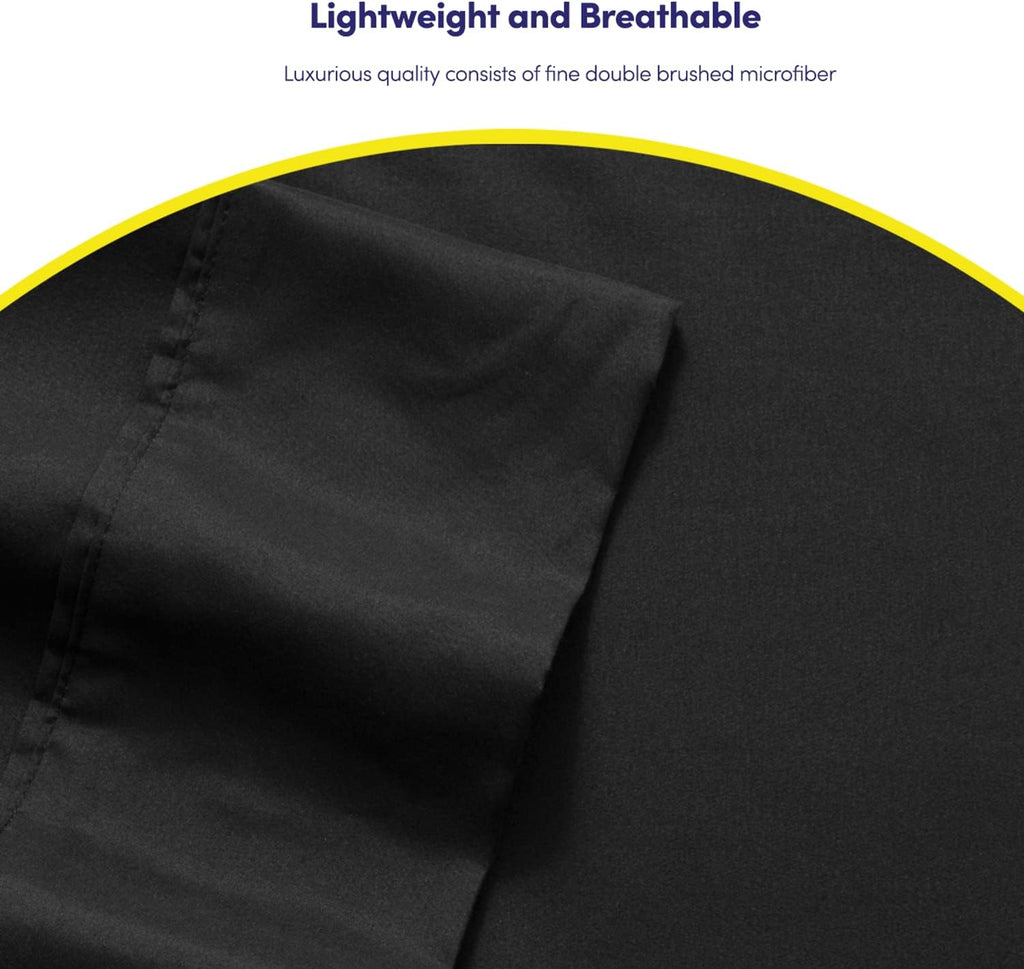 Queen Sheets Black - 6 Piece 1500 Supreme Deluxe Collection Deep Pocket Ultra Soft Queen Sheet Set Bedding - 2 Extra Pillow Cases, Great…