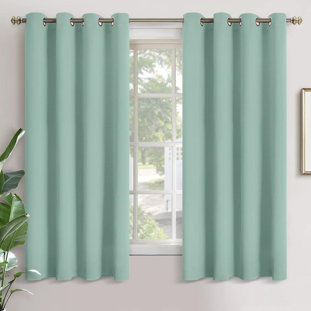 YoungsTex Light Sage Blackout Curtains 63 Inch Length for Bedroom - Grommet Thermal Insulated Drapes Darkening Privacy for Living Room Wind…