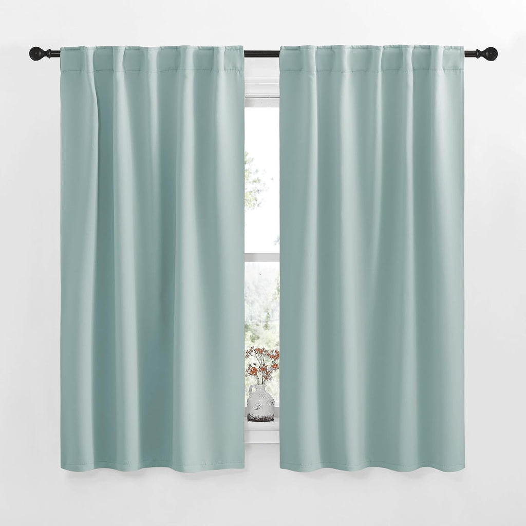 NICETOWN RV Curtains for Camper Windows - (Aqua Blue Color) 42x50 Inch, 2 Panels Set, Thermal Insulated Room Darkening Blackout…
