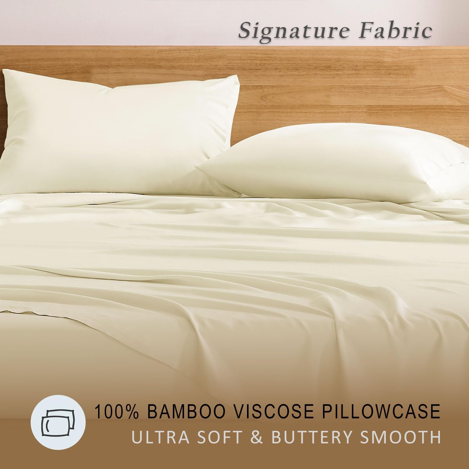 TOSMO Luxury Cooling Pillowcase Set of 2 | FSC® Certified | Viscose from Organically Grown Bamboo | Breathable Silky Soft Pillowcases…