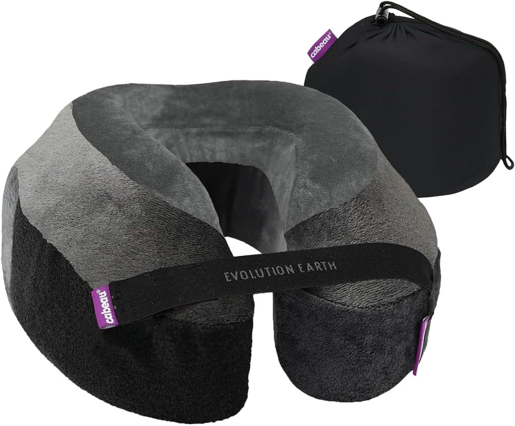 Cabeau Softest Neck Pillow Ever for Travel – Evolution Earth Deluxe – 360° Head, Neck and Chin Support for Sleeping – Sustainable Memory Fo…