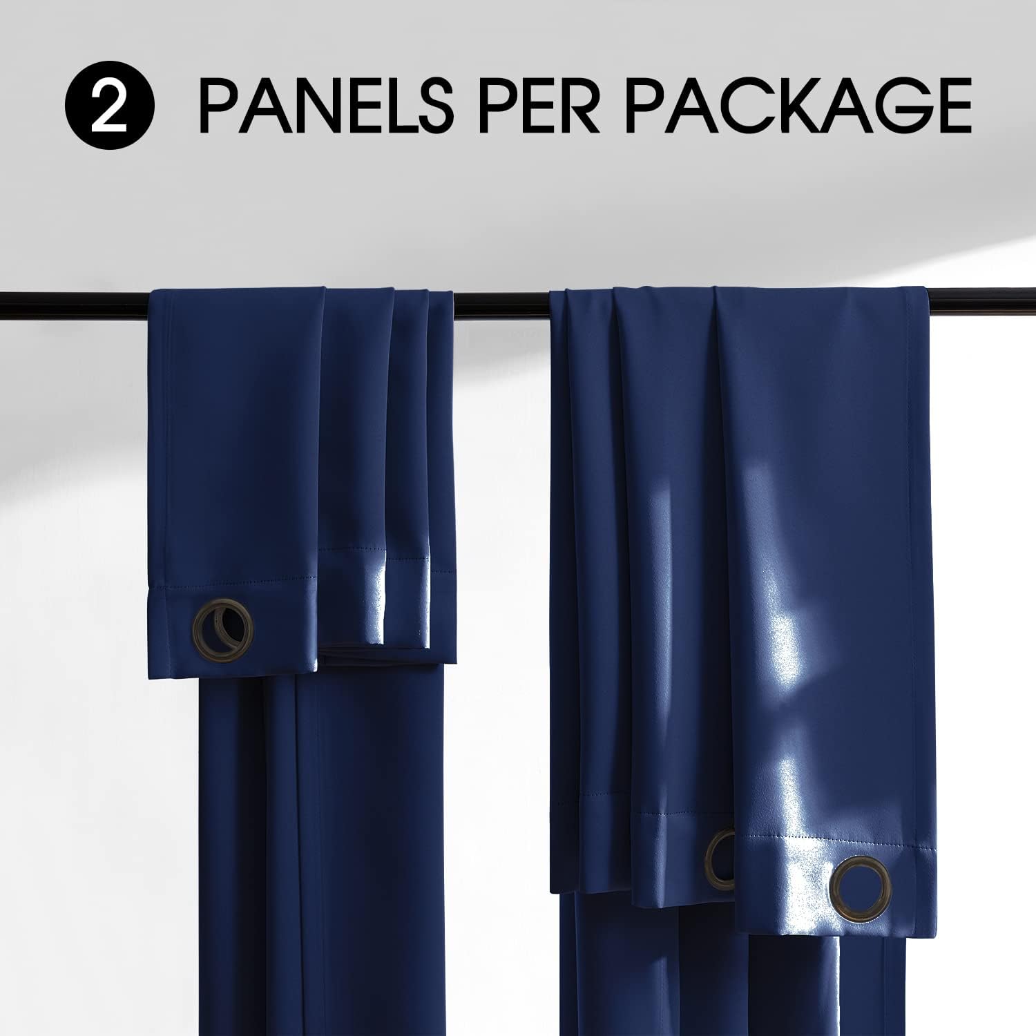 Rutterllow 100% Blackout Curtains 2 Panels, Full Shade 96 Inches Long Complete Drapes for Living Room, Thermal Insulated Bedroom Window Tre…