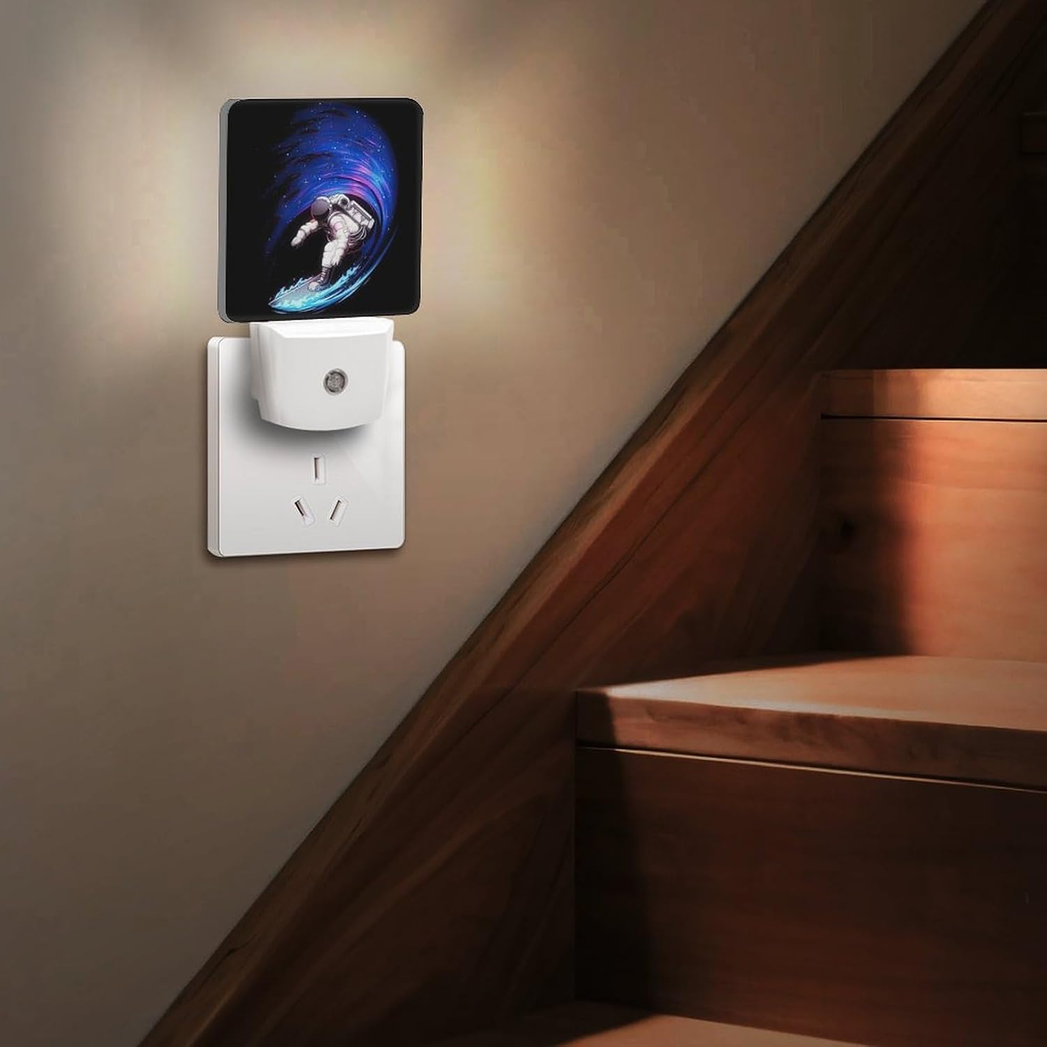 YKJAHSD Space Astronaut Night Light, Plug into Wall Decor Nightlights for Bedroom, Bathroom, Hallway, Kitchen, with Dusk to Dawn Lig…