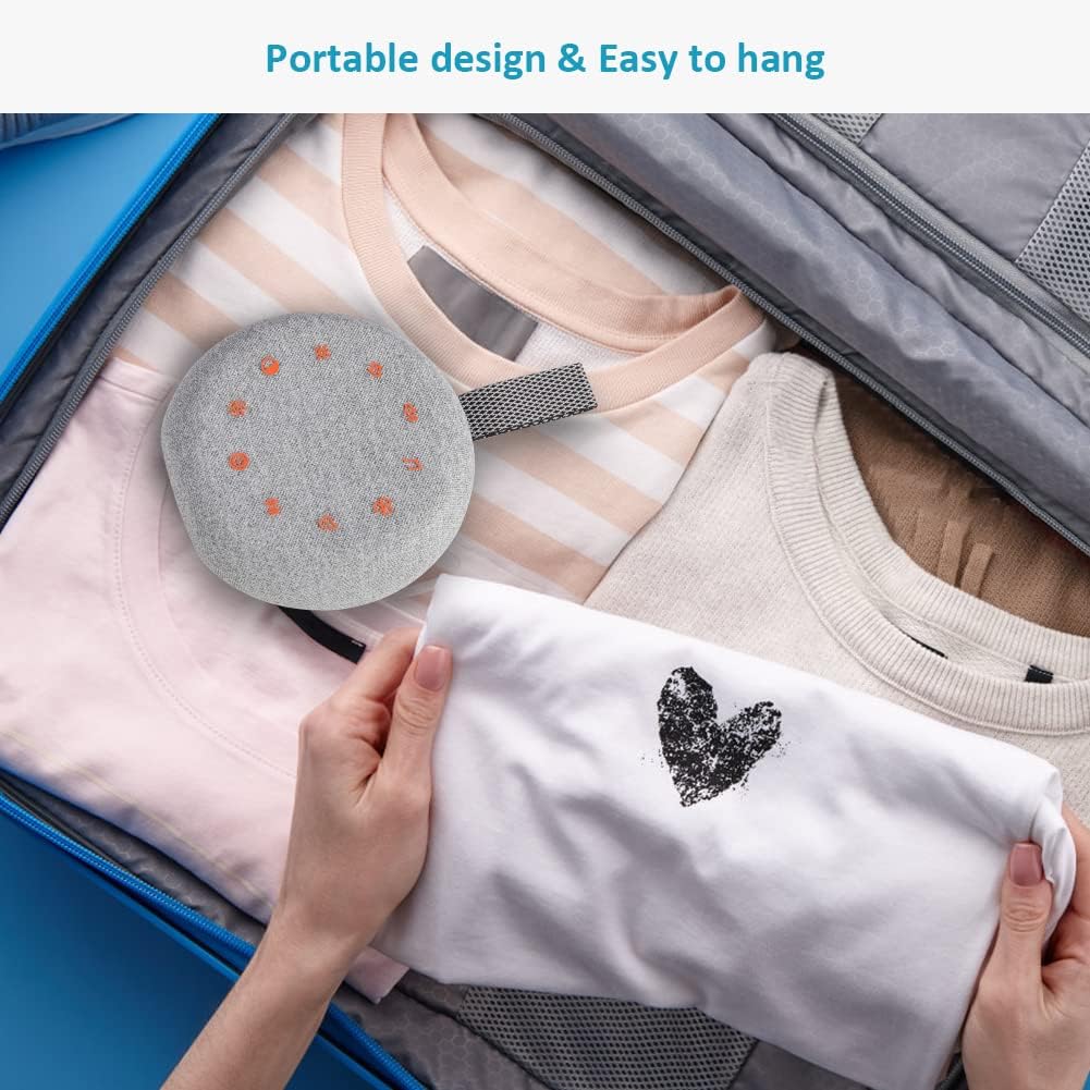 White Noise Machine, Portable Sound Machine with 40 Soothing Sounds, USB Rechargeable, Sleep Sound Timer & Night Light for Baby Kids Adults