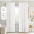 Miulee Pure White Back Tab Blackout Curtains 90 Inches Long 2 Panels Set for Living Room Bedroom Privacy, Rod Pocket/Pinch Pleat Thermal In…