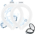 2PCS Neck Cooling Tube with Cold Insulated Bag, Reusable Ice Neck Ring Wearable Body Cooling Products for Summer Heat (White*2)
