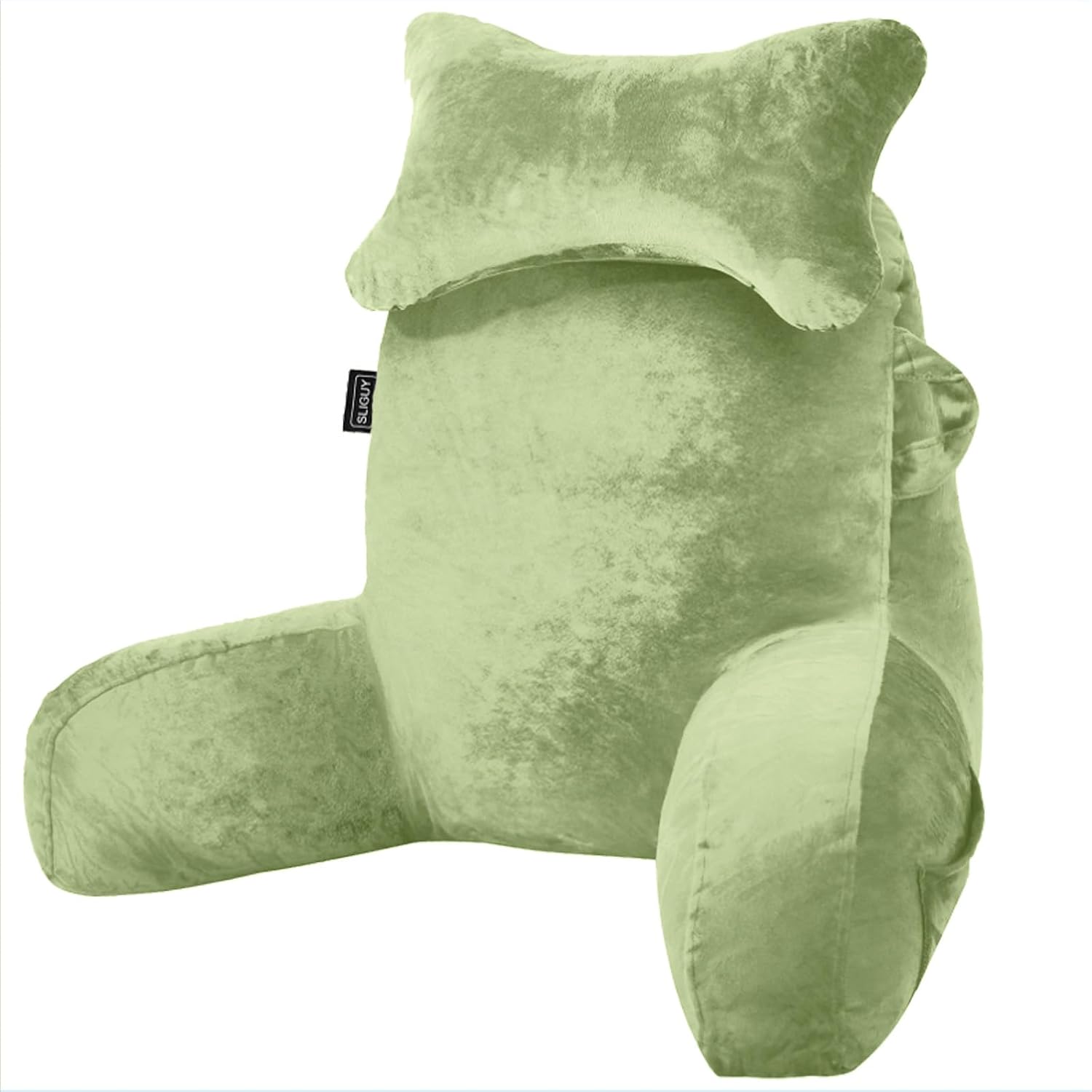SLIGUY Reading Pillow for Sitting in Bed Couch Adult, Back Pillow with arm Support and Pockets, Adult Back Pillow Bed Chair for Rest…