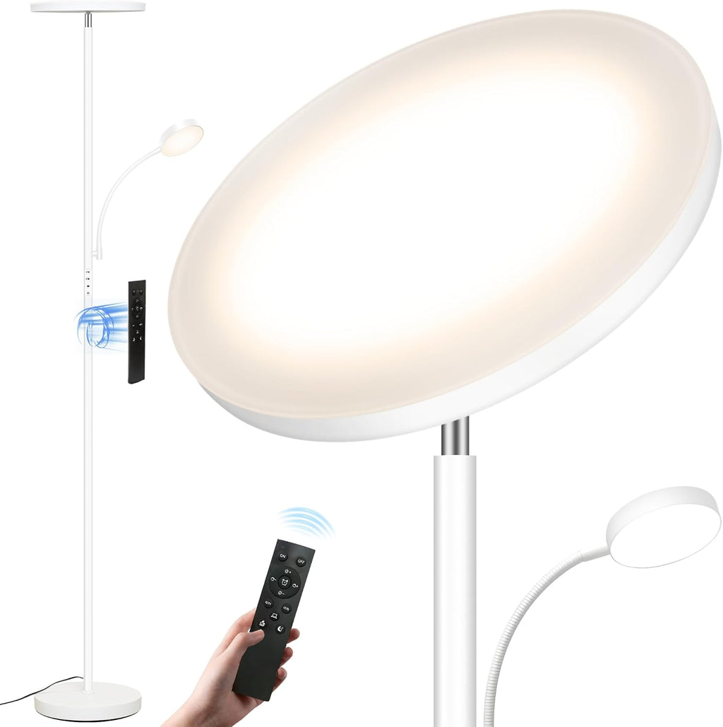 Aulaiyi Floor Lamp-42W/4200LM Super Bright Floor Lamp, Dimmable 2-in-1 LED Floor Lamp for Bedroom, Torchiere Floor Lamps with Remote & Touch…
