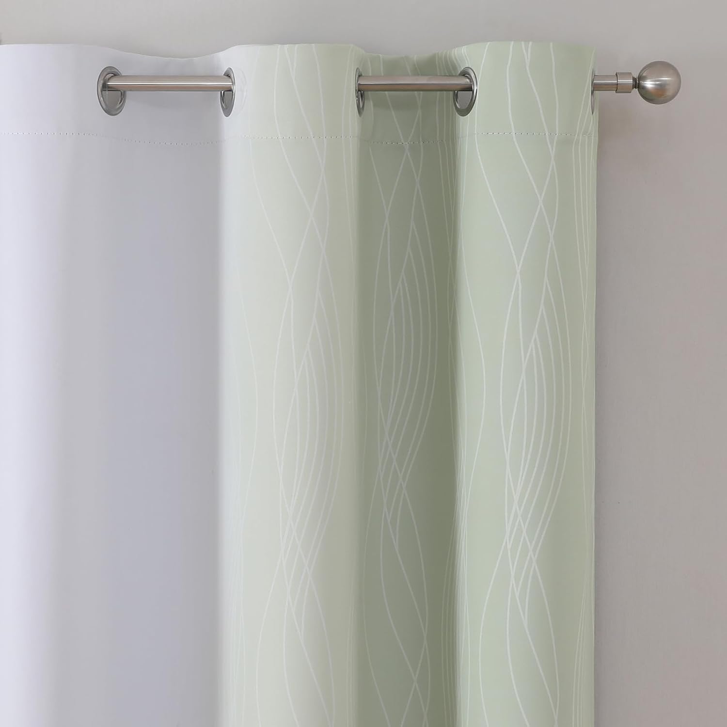 Estelartextiler Estelar Textiler Sage and Greyish White Ombre Blackout Curtains 72 Inches Length for Bedroom, Thermal Insulated Light Block…