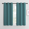 NICETOWN Short Kitchen Blackout Curtains, Thermal Insulated Solid Grommet Blackout Curtains/Drapes/Panels for Dining Room (Sea Teal, 1…