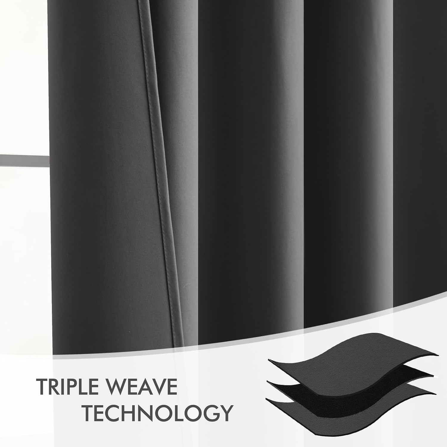 Miulee Back Tab Grey Blackout Curtains 120 Inch Long 2 Panels Set for Living Room Bedroom Privacy, Rod Pocket/Pinch Pleated Extra Long Ther…