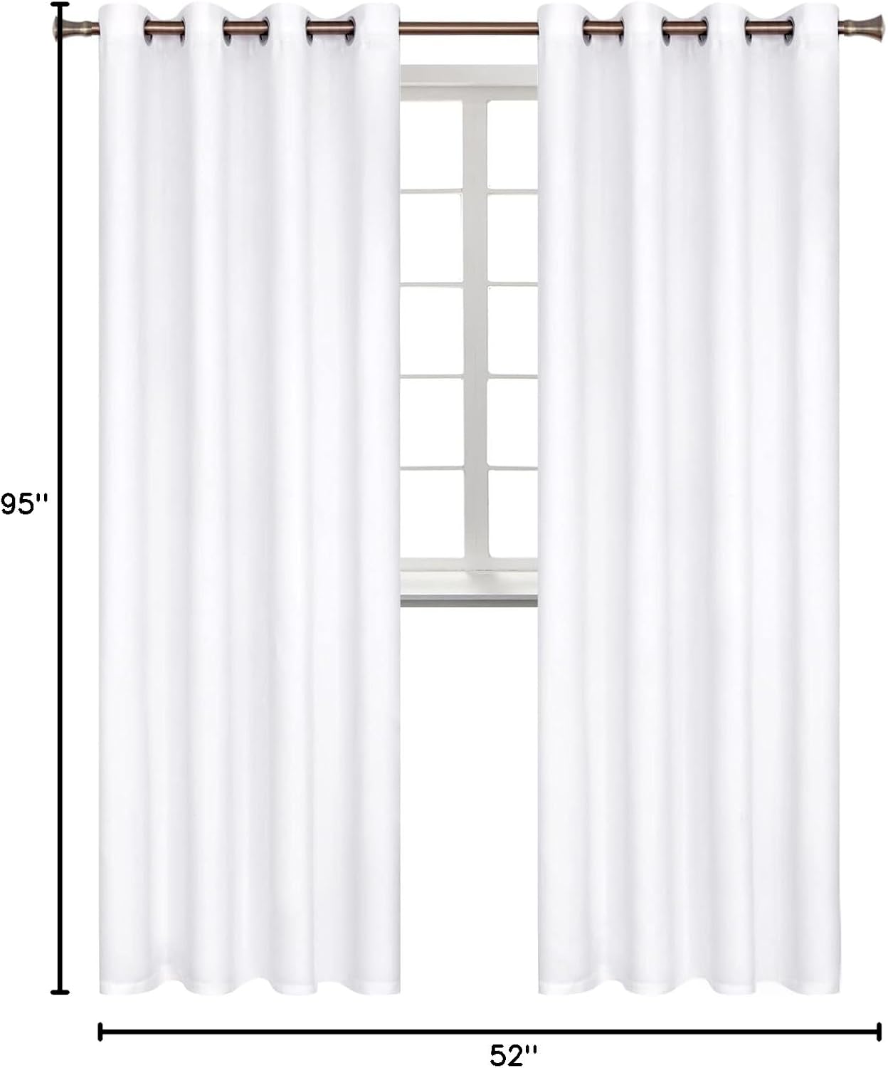 BGment Room Darkening Curtains 95 Inches Long - Grommet Thermal Insulated Drapes Window Treatment Curtains for Bedroom, 2 Panels, 52 x 95 I…