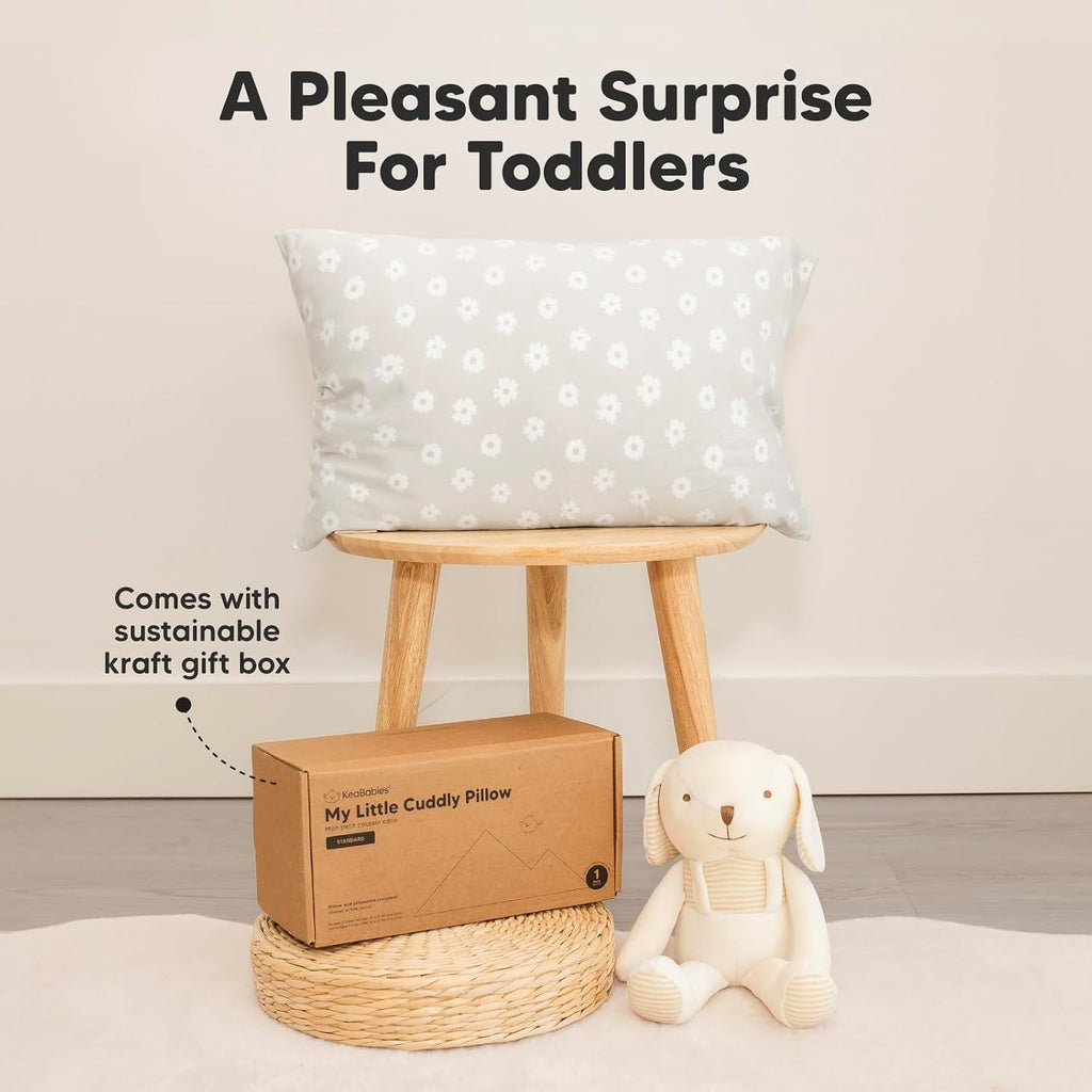 KeaBabies Toddler Pillow with Pillowcase - 13x18 My Little Cuddly Kids Travel Pillows for Sleeping, Nap, Viscose from Bamboo Nursery…