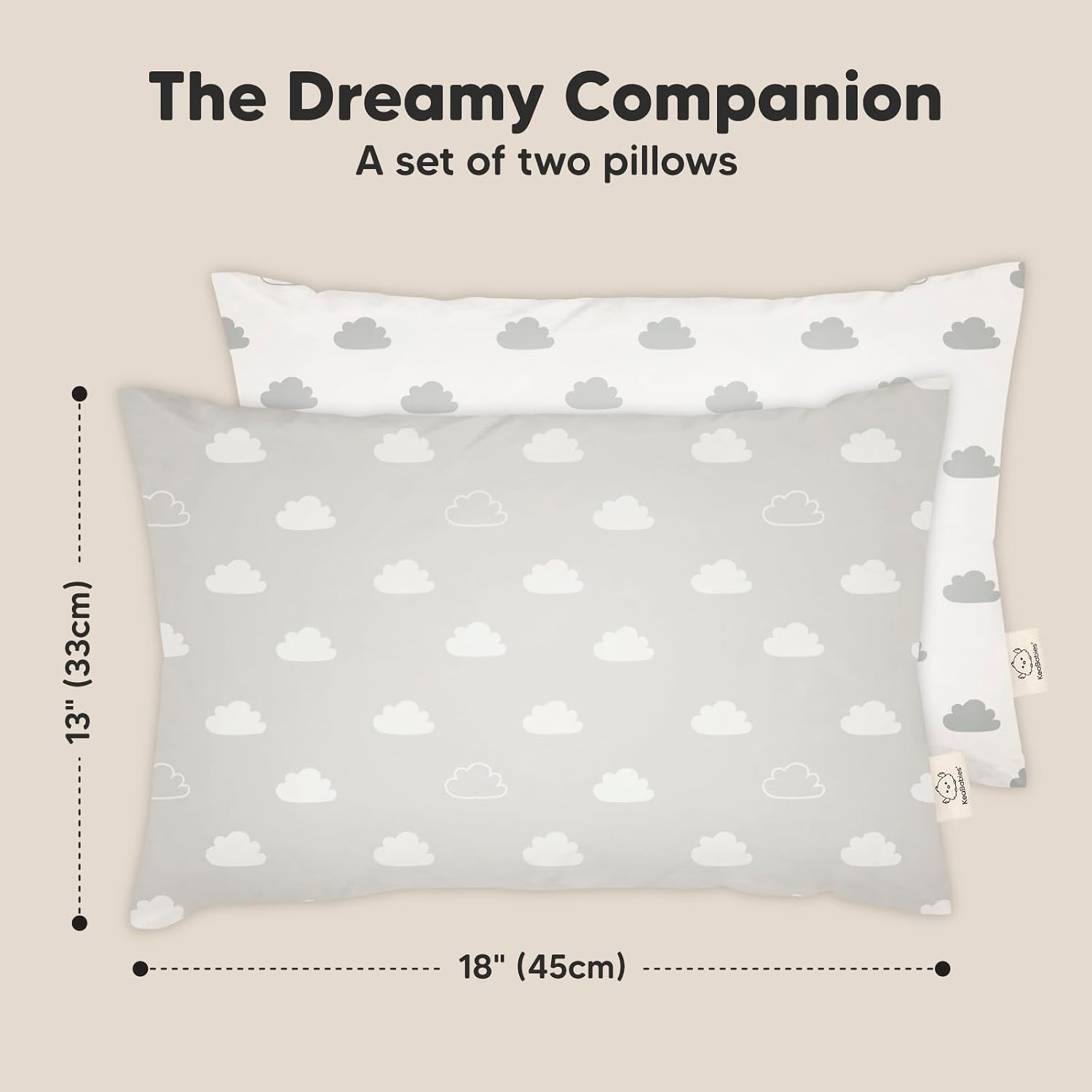 KeaBabies 2-Pack Toddler Pillows 2 Year Old to 5-13x18 Soft Organic Cotton Kids Pillow for Sleeping, Travel, School, Daycare, Nap…