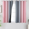 Estelartextiler Pink and Grey Blackout Curtains 54 inches Long, Ombre Full Room Darkening Window Curtains for Living Room, Grommet Thermal In…