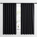 NICETOWN Halloween Black Blackout Curtain Blinds - Solid Thermal Insulated Window Treatment Blackout Drapes for Bedroom (2 Panels, 62…