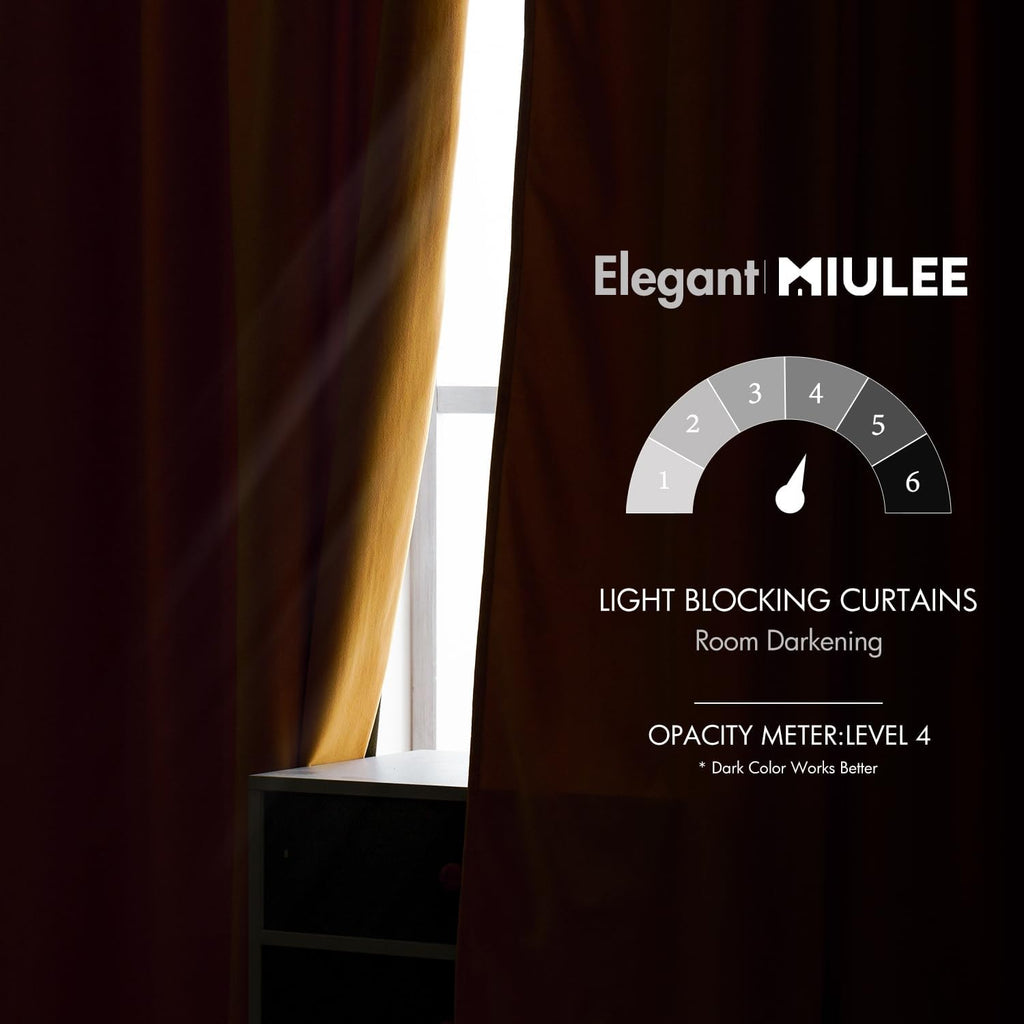 Miulee Velvet Curtains 96 inches 2 Panels - Luxury Blackout Curtains for Bedroom Living Room Thermal Insulated Fall Decor Super Soft Window…