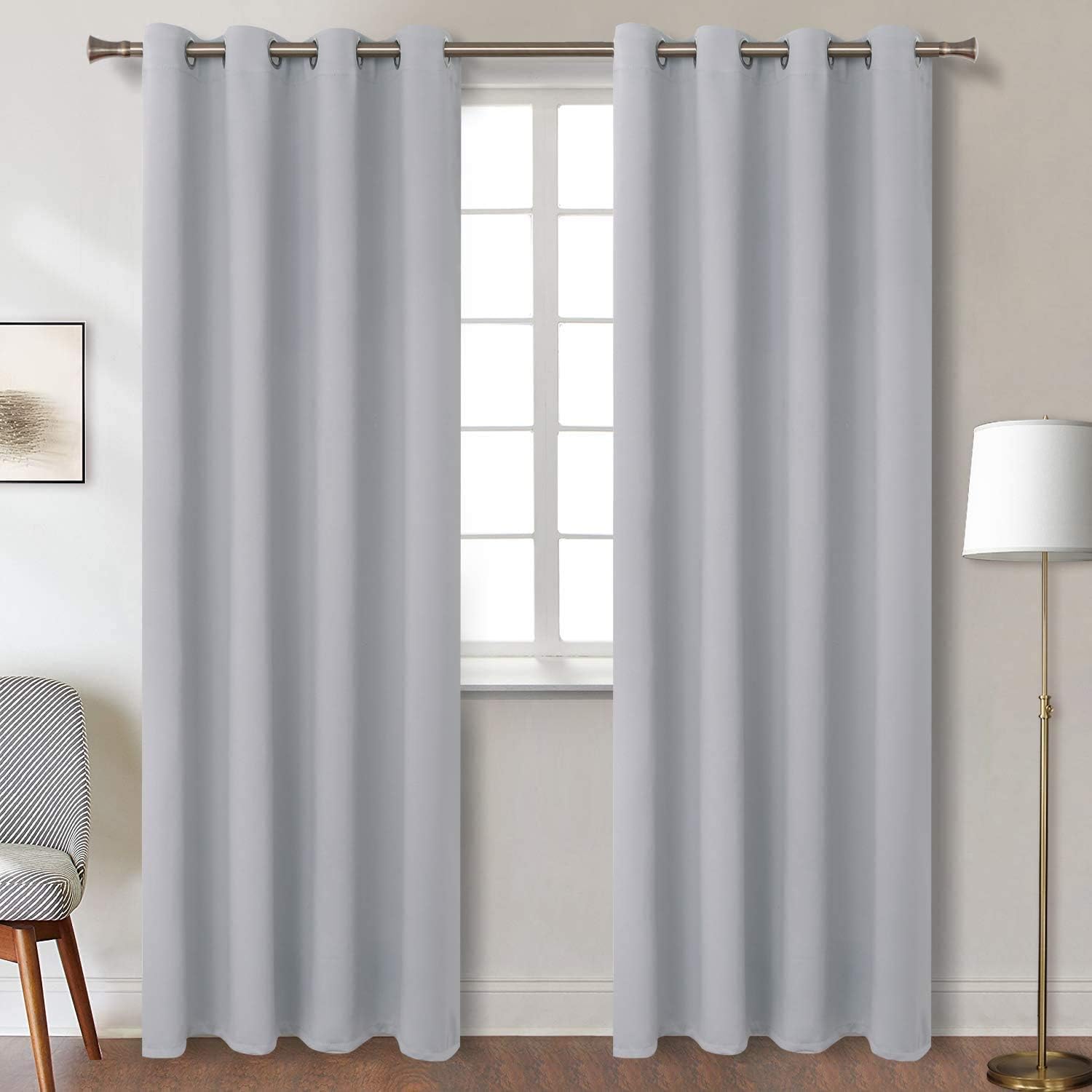 BGment Room Darkening Curtains for Bedroom - Grommet Thermal Insulated Window Treatments Light Blocking Curtains for Living Room, Each 55 x…
