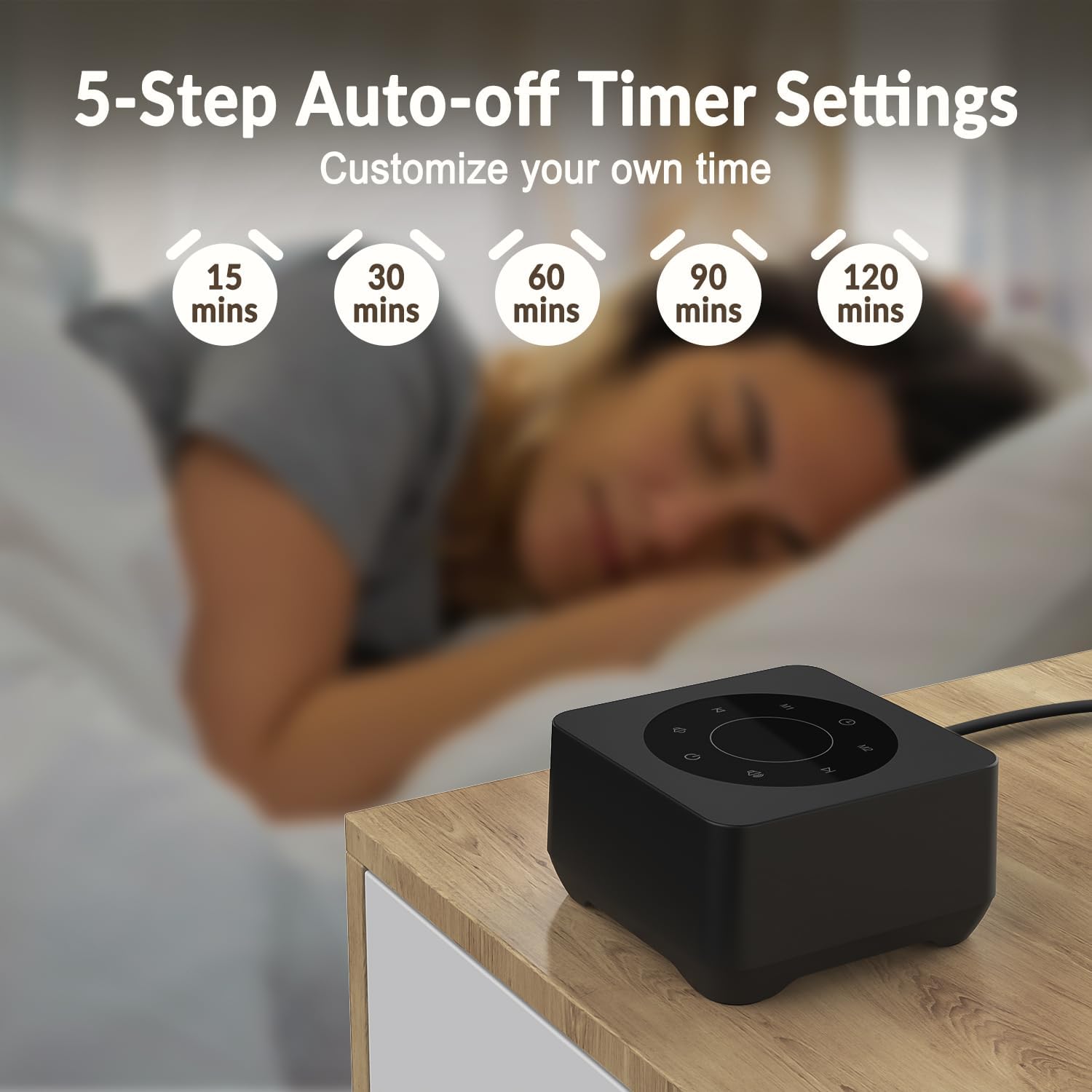 White Noise Sound Machine, Noise Machine for 20 Soothing Sounds, 2 Customizable Shortcut Buttons, Timer, Memory Function, USB-A Cable…