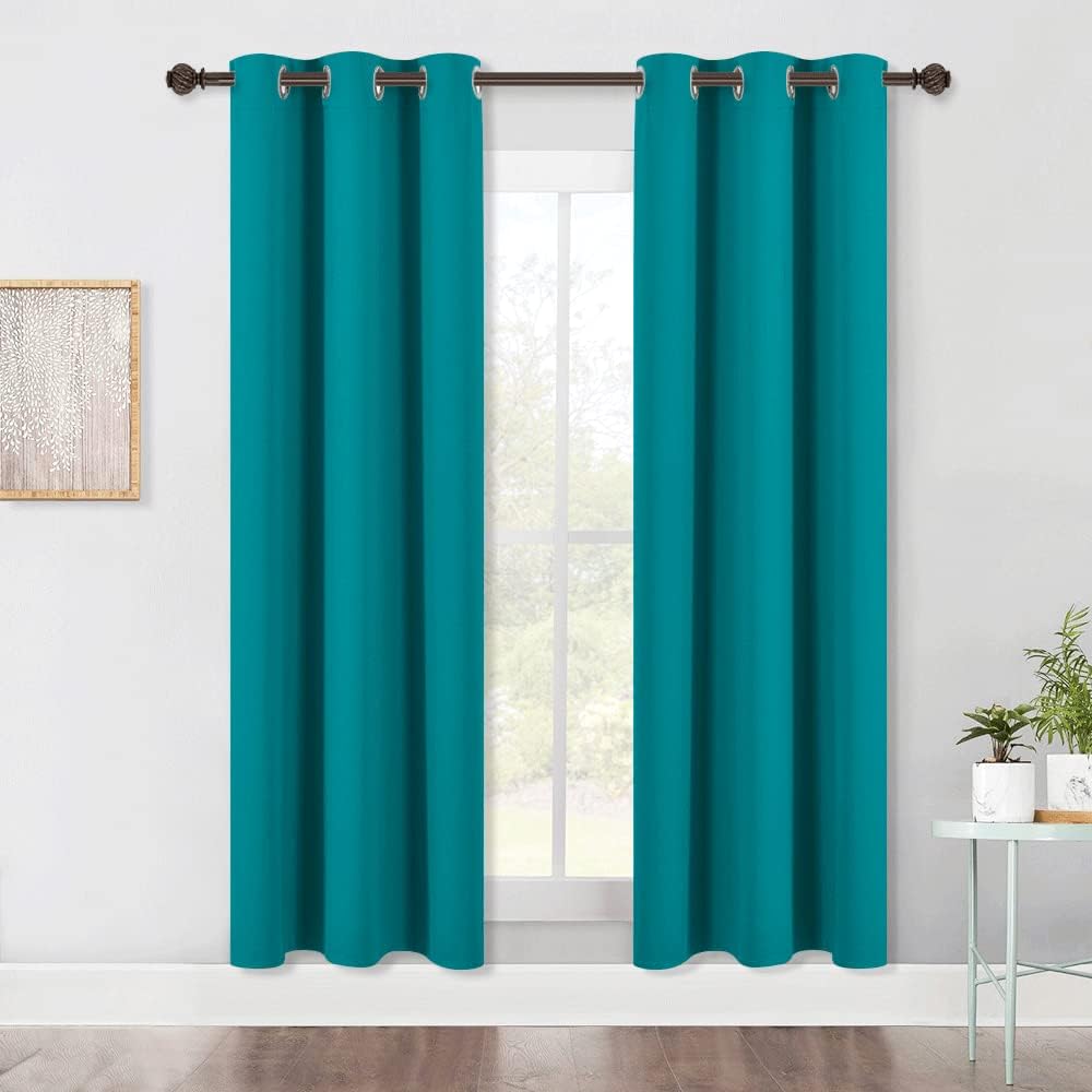 NICETOWN ROM Darkening Curtains 72 inch Length 2 Panels, Thermal Insulated Grommet Blackout Curtains for Modern Casual Elegant Bedroom…