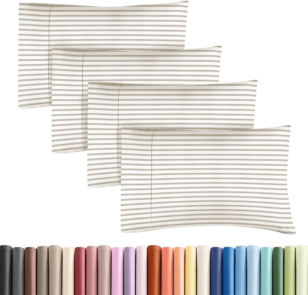 King Standard Pillow Cases Set of 4 - Soft Hotel Quality Pillowcase Covers - Comfy Bedding for Women, Men, Kids & Teens - Machine…
