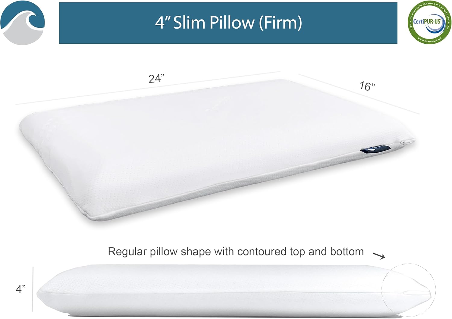 BluewaveBedding Bluewave Bedding Gel Memory Foam Pillow for Stomach, Back and Side Sleepers - Design for Spinal Alignment,…