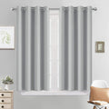 Yakamok Blackout Curtains Room Darkening Thermal Insulated with Grommet Window Drapes for Bedroom, 52 x 45 inch, Light Grey, 2 Panels
