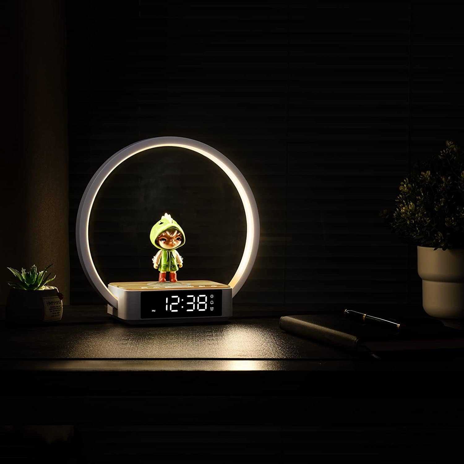 Wilit Bedside Lamp with Alarm Clock, Touch Lamp with Wireless Charger, Nightlight for Bedroom, Sunrise Wake-up Light,3-Grade Dimmable, Birthday…