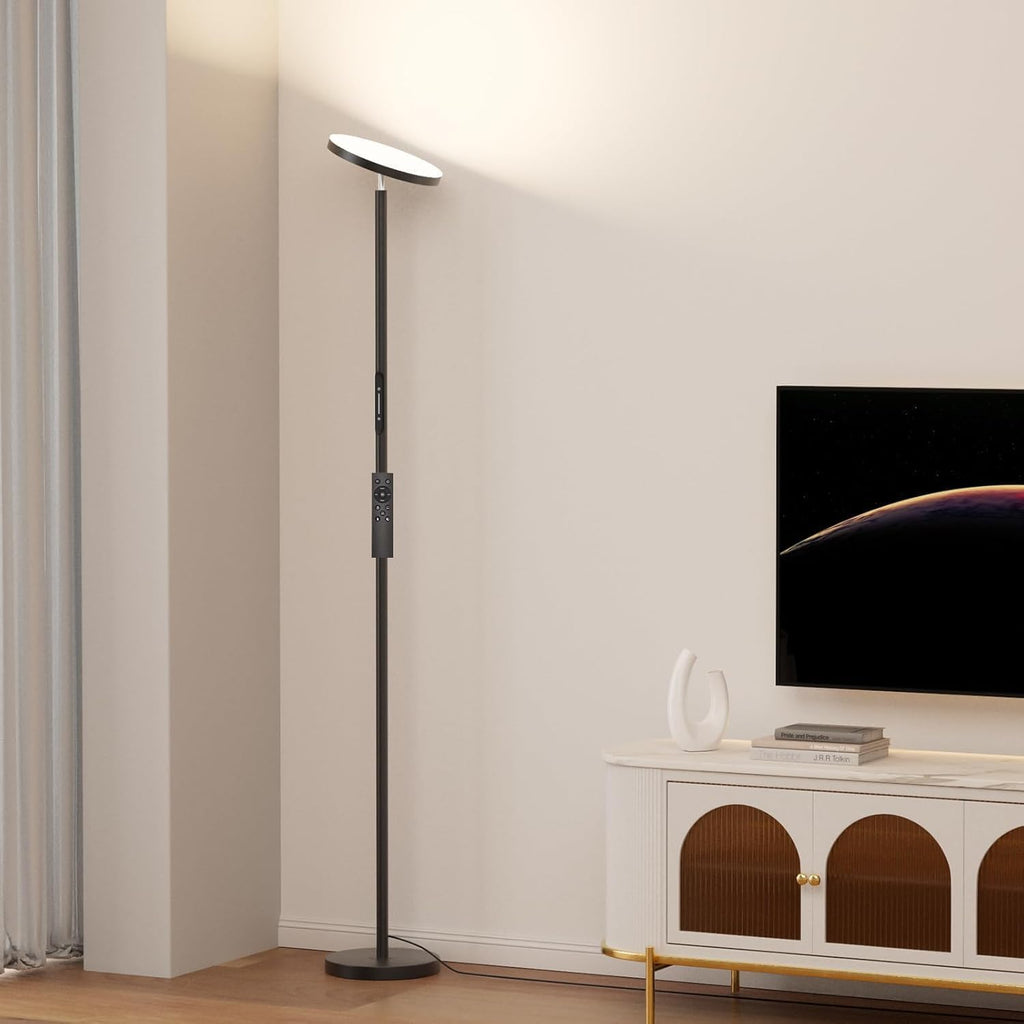 Super Bright LED Floor Lamp, Torchiere Floor Lamp with Remote & Touch Control, 4 Color Temps and 32W 3000LM, 69" Tall Standing Lamp with…