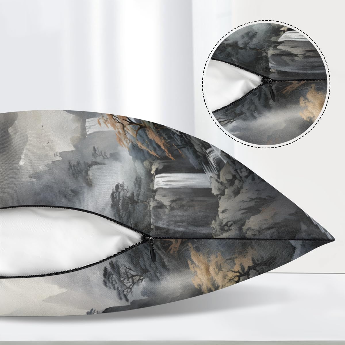 Aglebo Scenery Mountain Body Pillow Covers Super Soft Satin Decorative Pillowcase with Hidden Zipper Cooling Breathable Case Rectangle Cove…