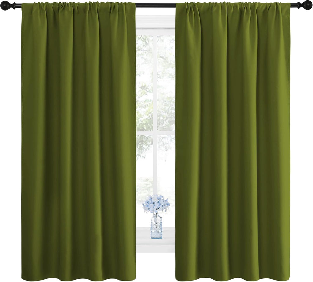 NICETOWN Window Curtains Blackout Drapes for Christmas Decoration, Thermal Insulated Solid Rod Pocket Blackout Curtains/Draperies for…