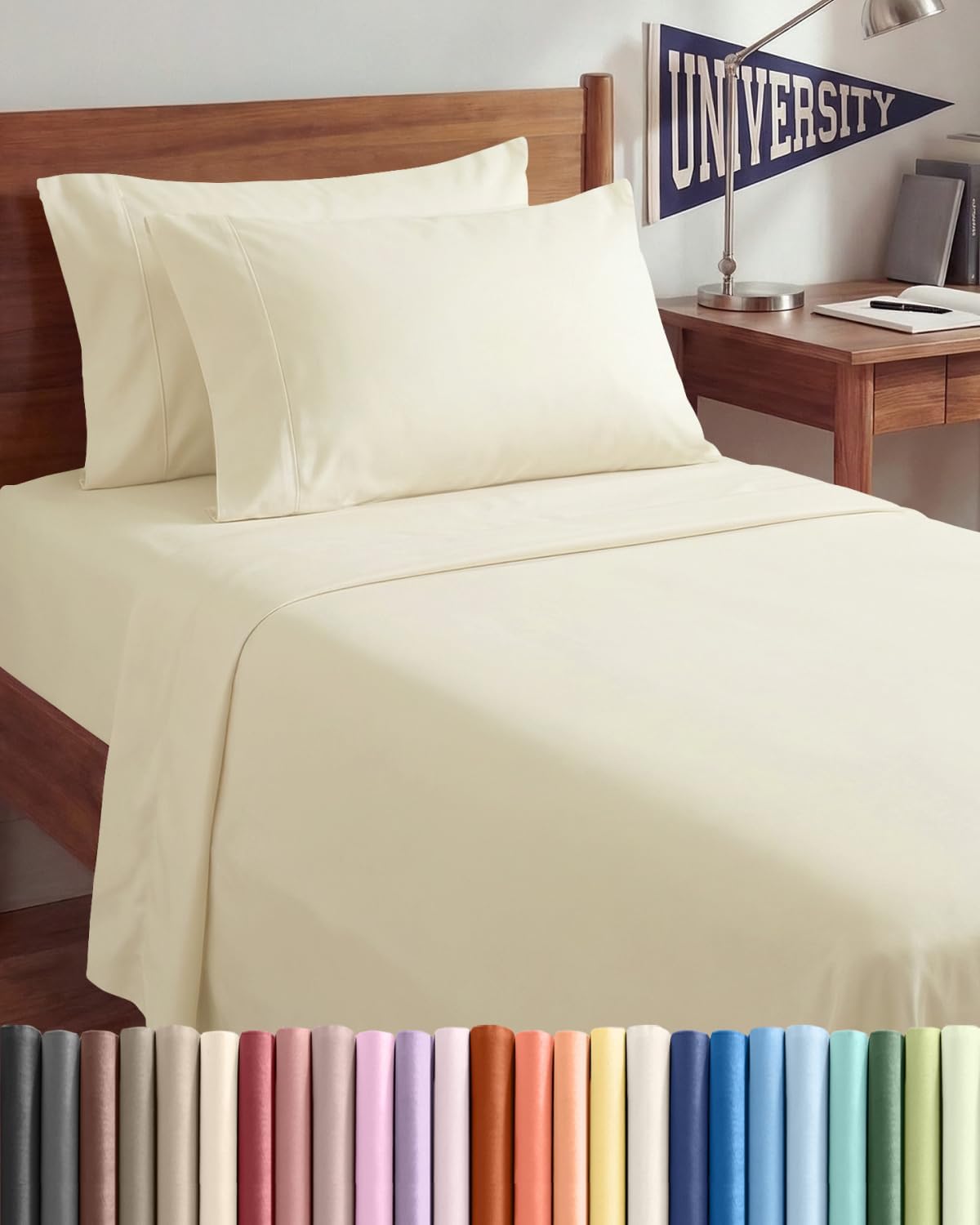 Twin XL 4 Piece Sheet Set - Comfy Breathable & Cooling - Hotel Luxury Bedding for Women, Men, Kids, Teens & Children - 1 Flat & 1 Fitted…