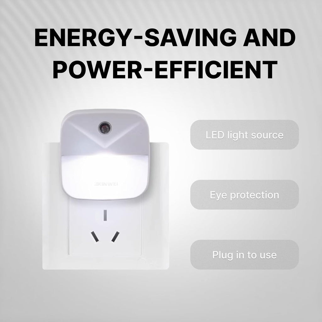Night Lights Plug into Wall, Automatic LED Night Light with Dusk to Dawn Sensor, Modern V-Groove Design Square Night Lite for Hallway…
