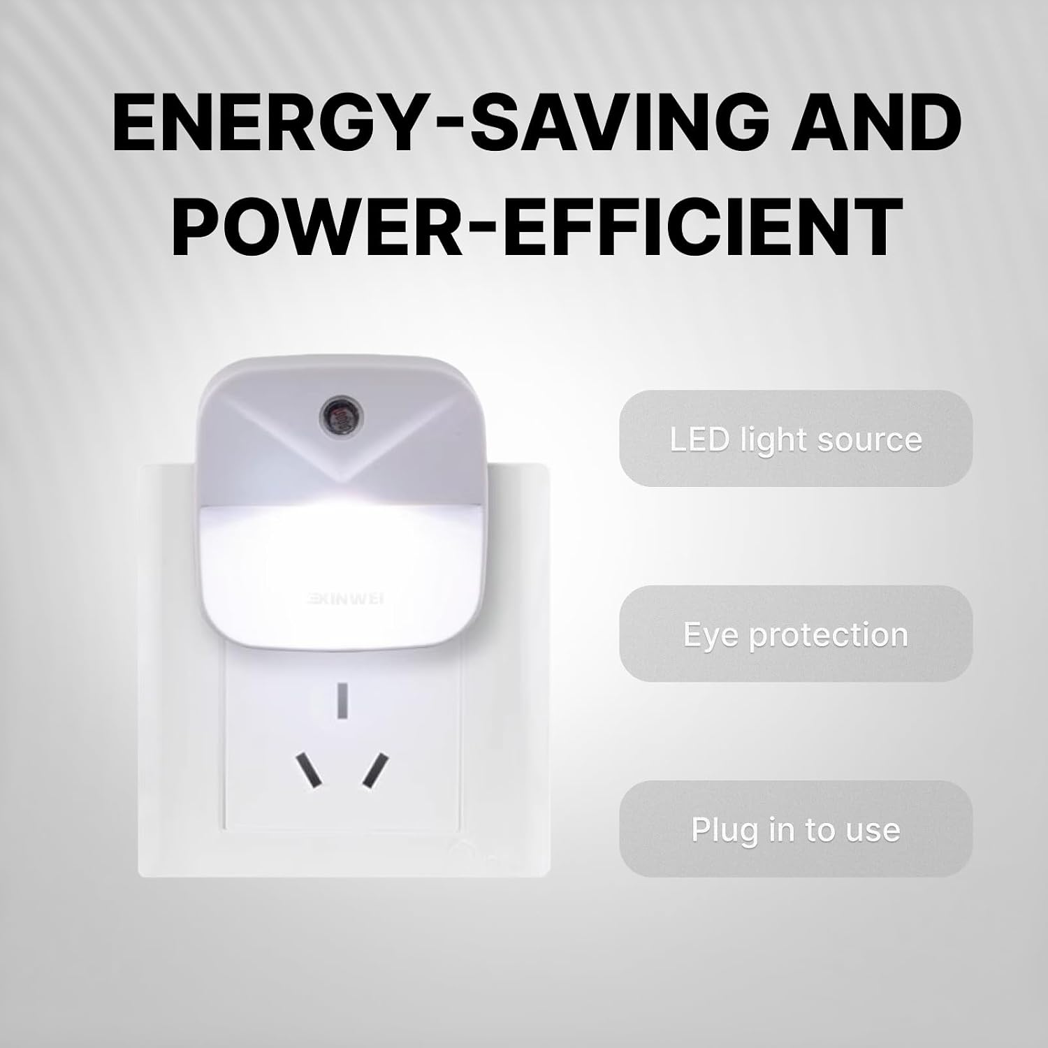 Night Lights Plug into Wall, Automatic LED Night Light with Dusk to Dawn Sensor, Modern V-Groove Design Square Night Lite for Hallway…